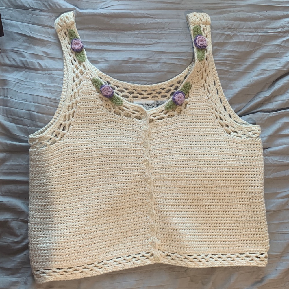 Crochet flower top size Large